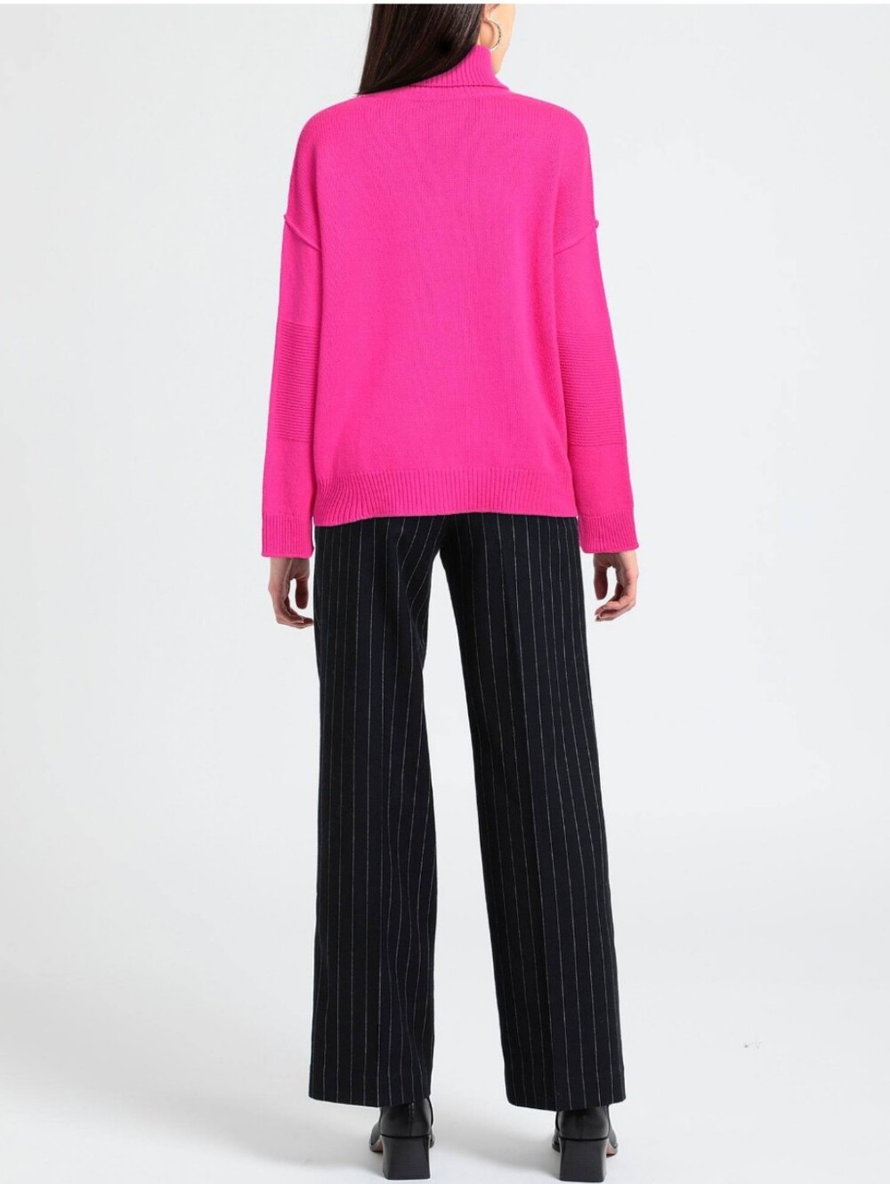 DSQUARED2 Oversized Neon Hot Pink Turtleneck Sweater Knit Luxury Pullover M BNWT - Picture 2 of 14
